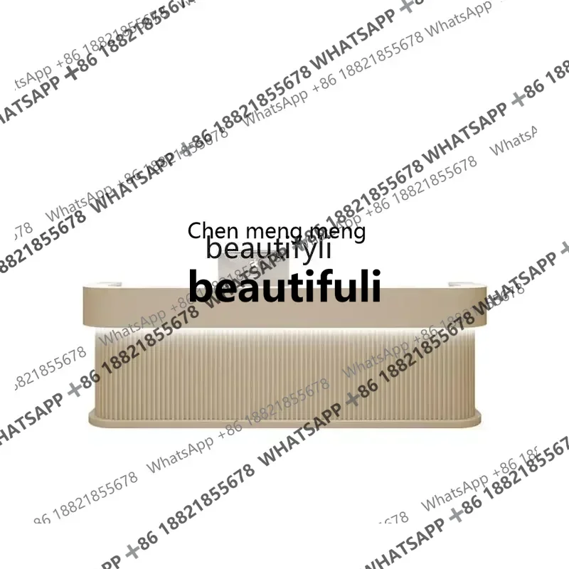 Simple checkout page Light luxury beauty salon bar counter, curved store Modern fashion front desk reception R