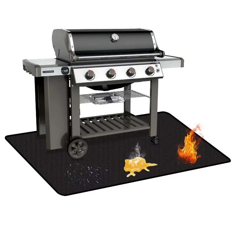 

Fabric fire grating mats for fireplaces/pits High temperature resistant spark oil Food residue Keep decks and lawns clean