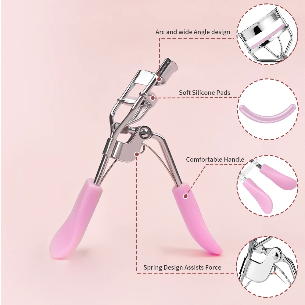 Um conjunto de ferramentas de maquiagem de 6 peças, incluindo modeladores de cílios, ovos de beleza, pincéis de maquiagem portáteis e um visual de maquiagem completo com apenas