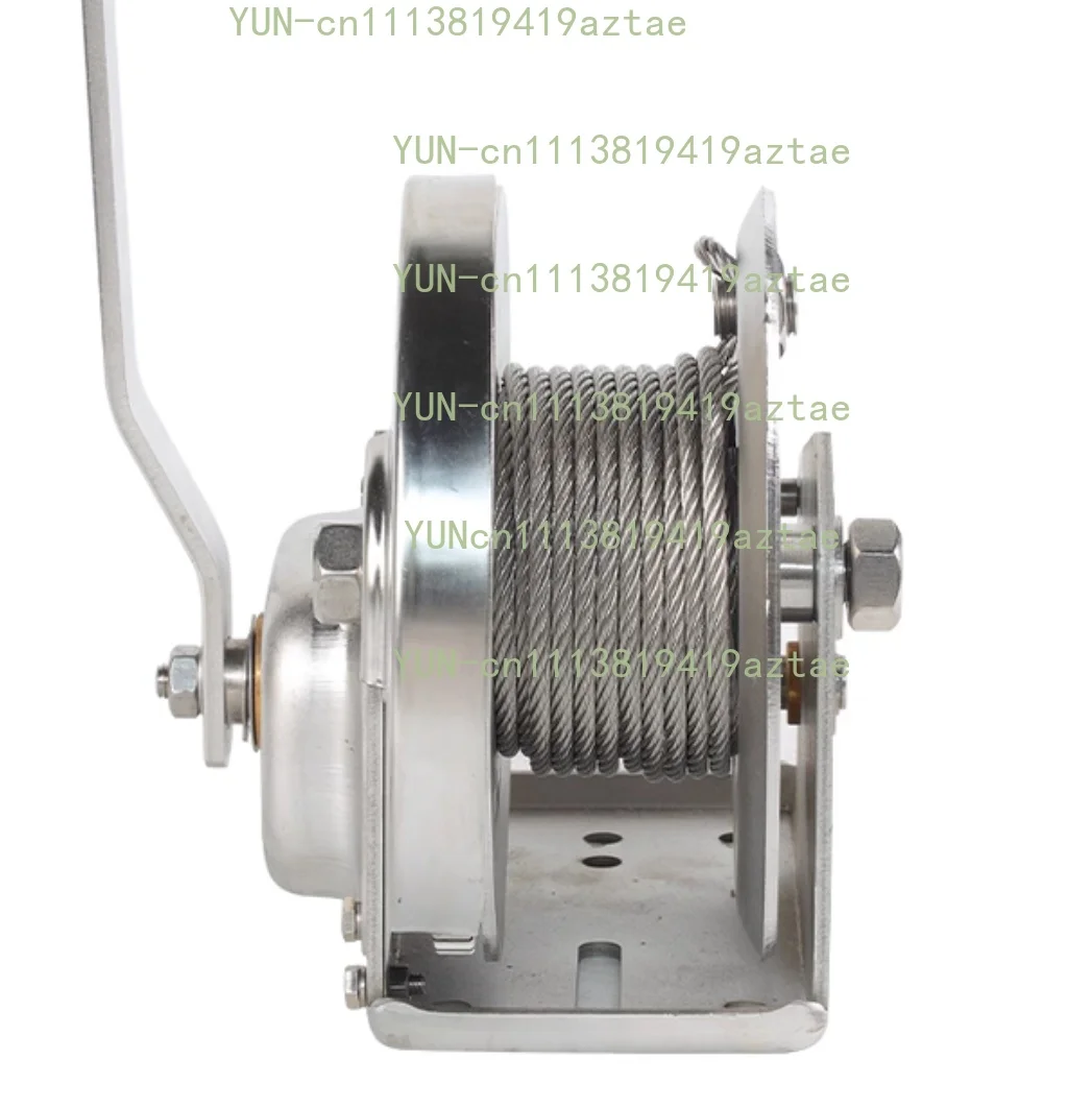 2600 Lbs 304 Stainless Steel Hand Winch Two-Way Self-Locking Manual Winch Sewage Small Anti-Rust Lifting Tool
