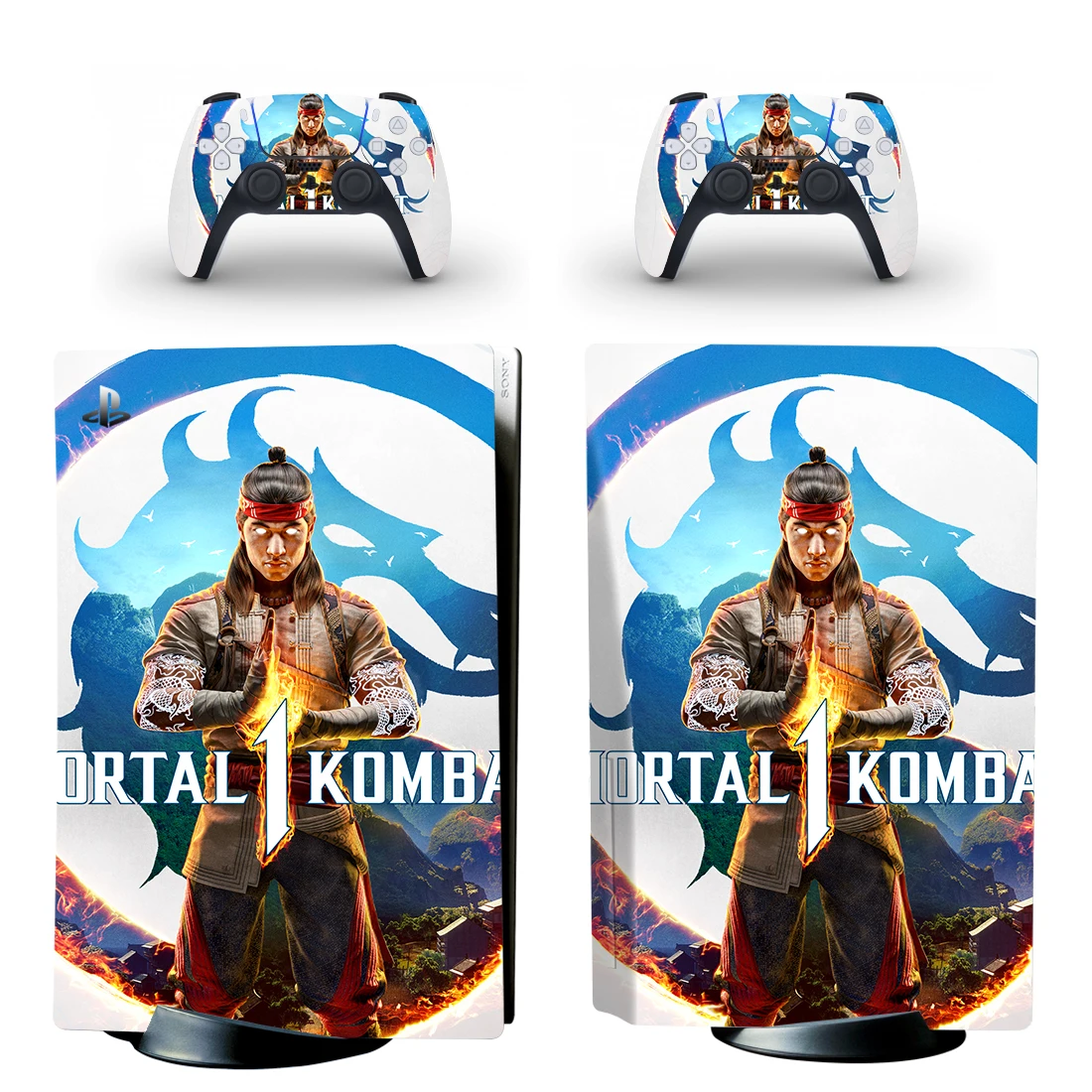 Mortal Kombat Disco Pele Adesivo, Decalque Capa para Console Controller, Vinil, Disco PS5