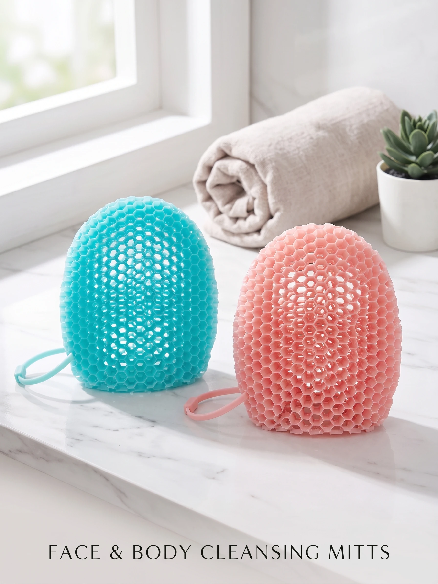 Exfoliating Glove Bath Honeycomb Body Scrubber Deep Cleansing Shower Mitt Soft Massage Sponge for Dead Skin Removal Bath Brush view 2