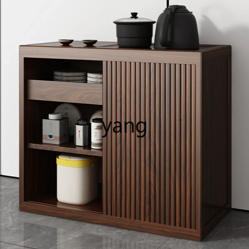 LH new Chinese tea cabinet kettle integrated small mobile ebony tea table solid wood tea table
