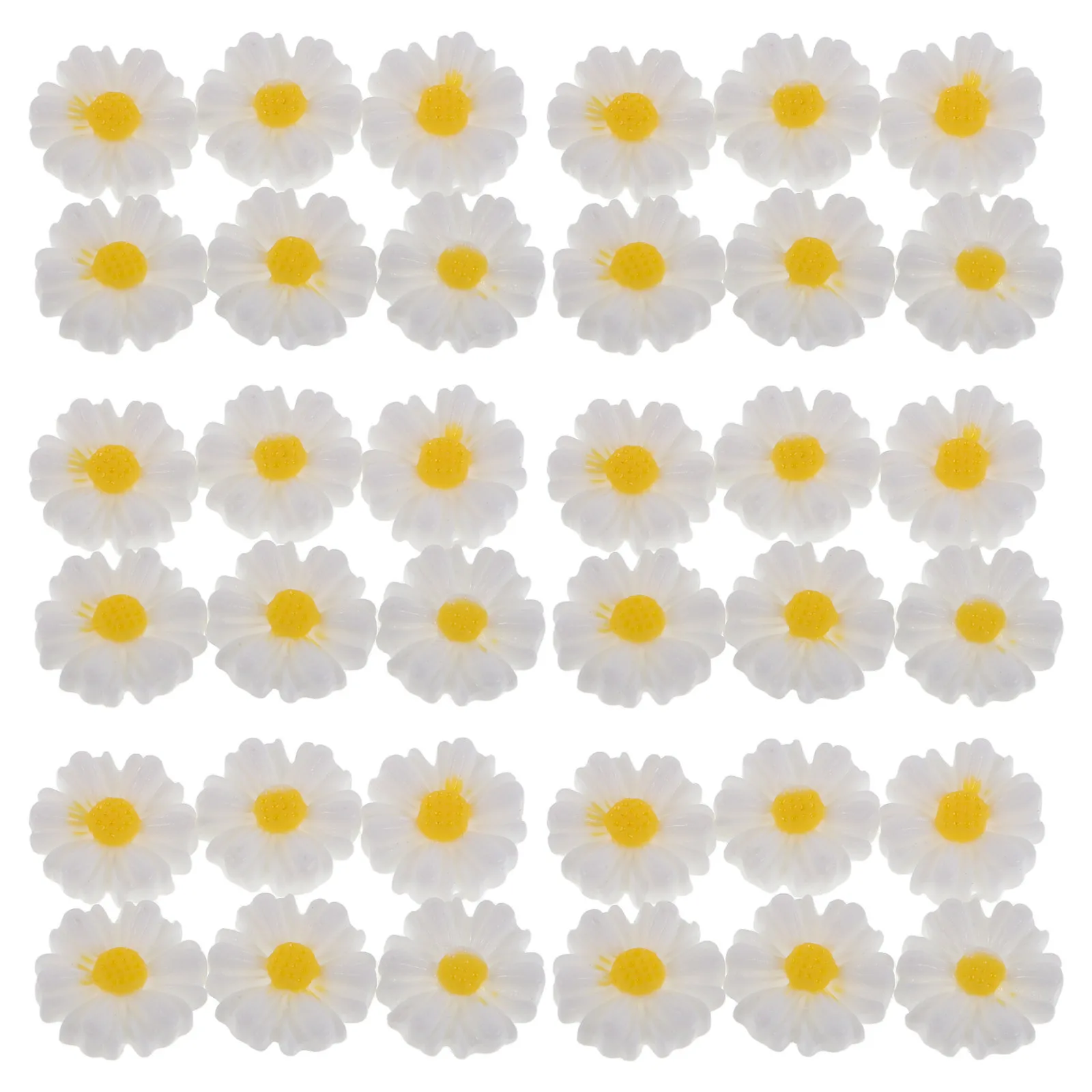 

50 шт., искусственные подвески в виде ромашки, мини-цветы из смолы для поделок, украшения для вечеринок, украшения для дома, цветок ромашки, мини-цветы из смолы