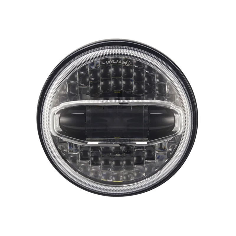1X DOT 7 Inch Motorcycle LED Headlight Hi/Lo Beam Lamp Projector For BMW Softail Cafe Racer Chopper Honda.7" LED Headlight