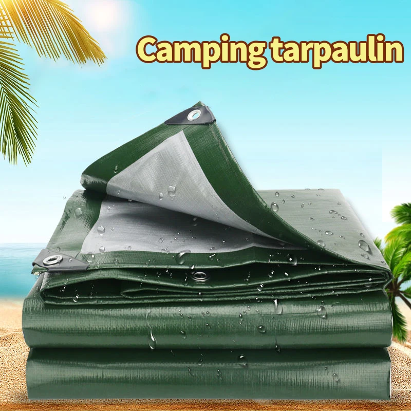 Camping Tarp Waterproof Tent Durable Tarpaulin Sunshelter Rain Sun Shade Sails Camping Awnings Sun Shelter Cloth Car Rain Cover