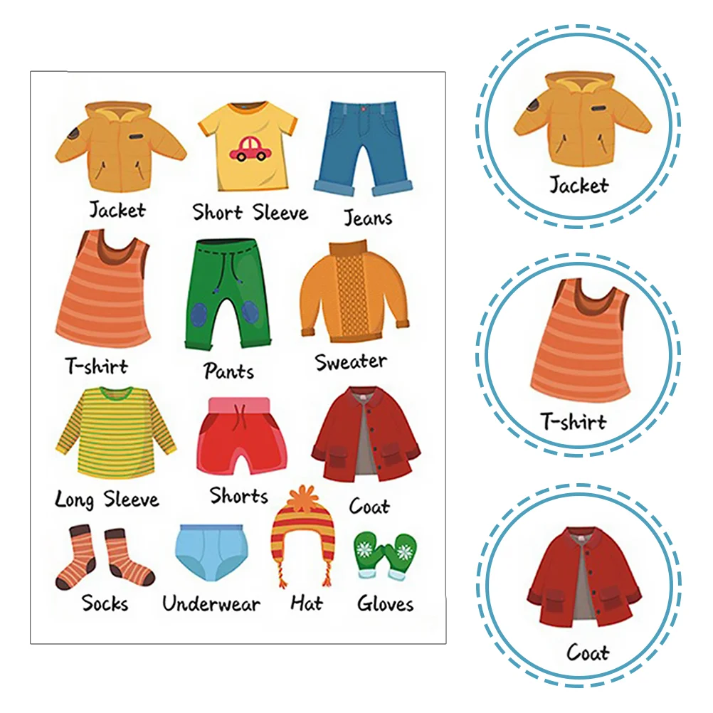 Wardrobe Stickers Clothes Labels for Kids Clothing Classification Infant Boy Boys Decals Pvc Sort Dresser Child Costumes