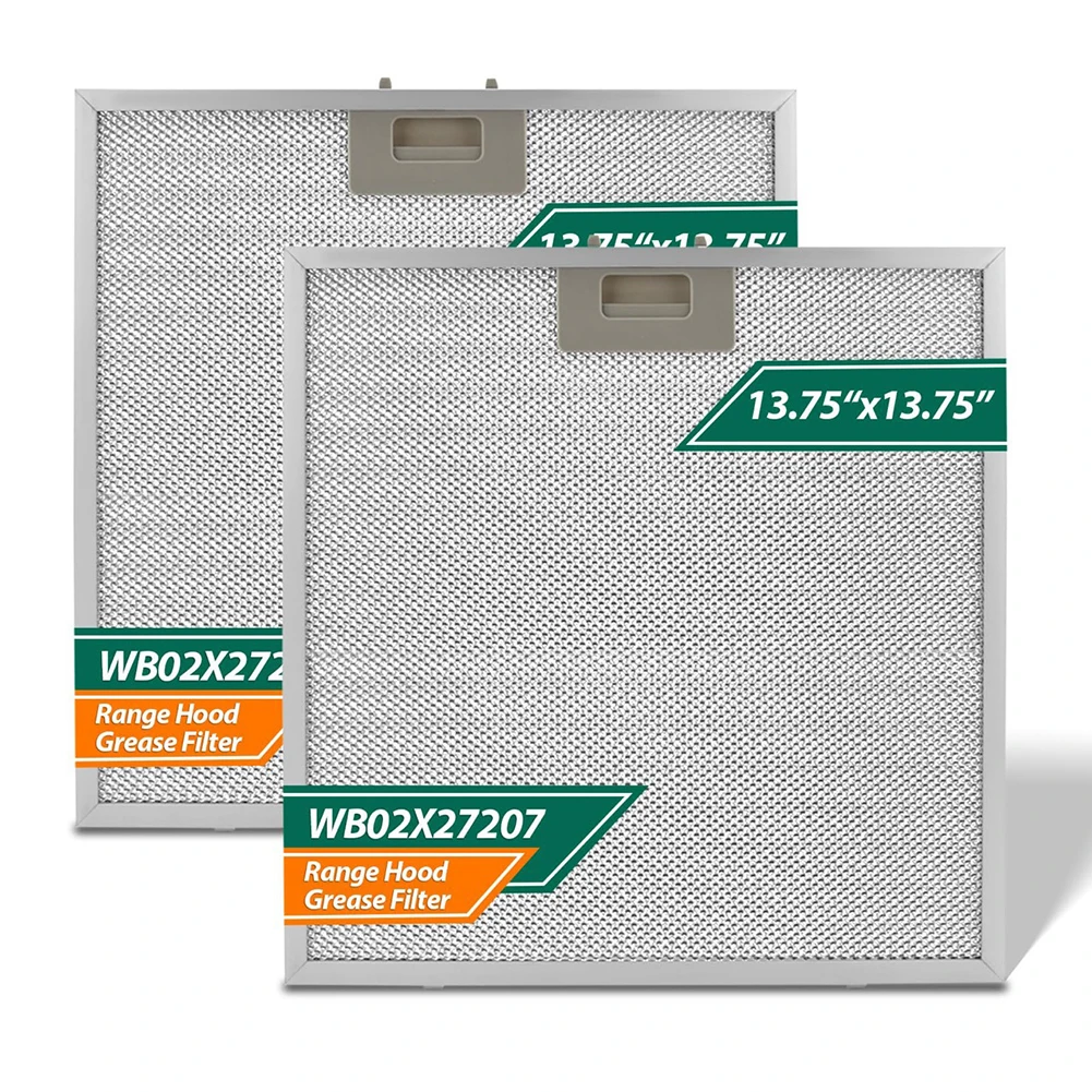 2PC Aluminum Grease Filter WB02X27207 for GE Range Hood JVX5300 Series Efficient Filtration and Easy Maintenance