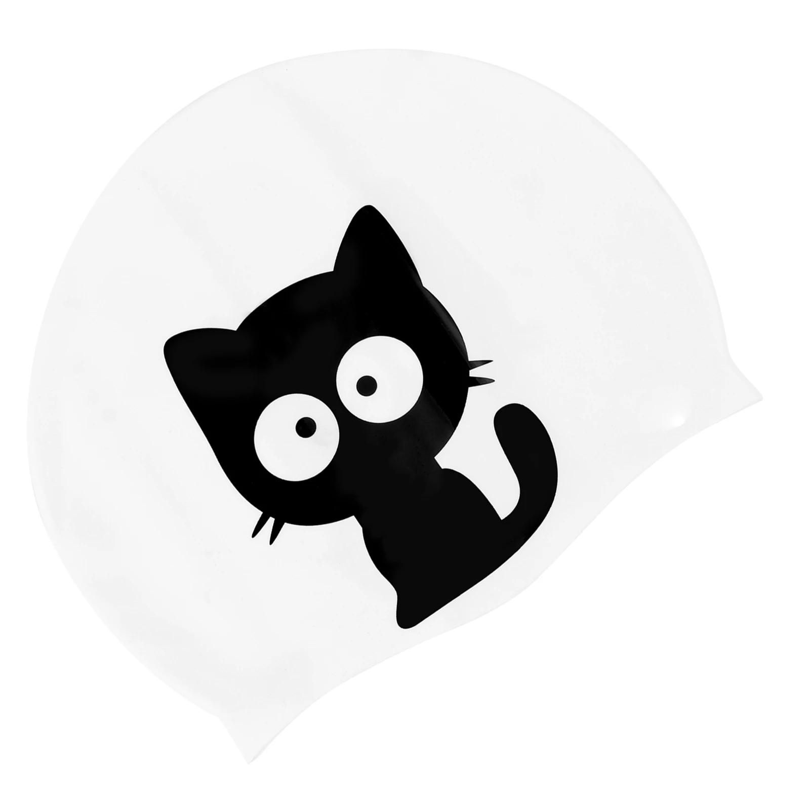 

Swimming Cap Cat Pattern Silicone Waterproof Swim Hat for Lightweight Flexible Pool Cap for