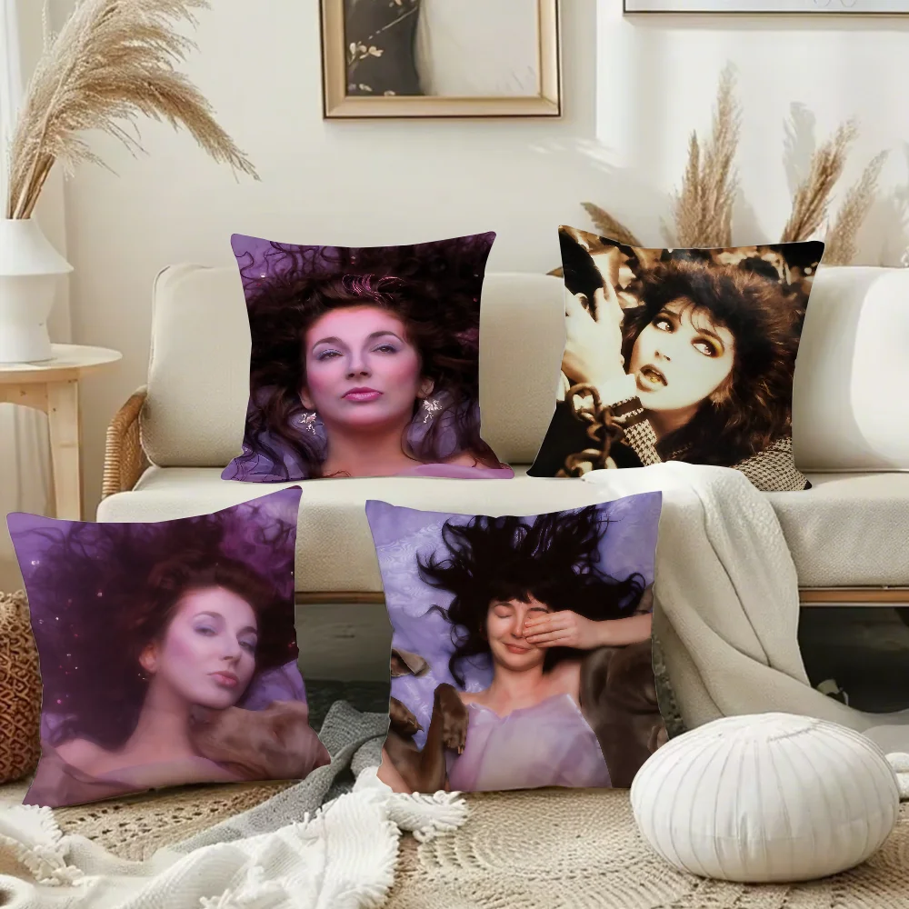 Singer K-Kate Bush Hounds Of Love P Pillow Case Square Double-Sided Printing Short Plush Sofa Cushion Cover Bedroom Bedside