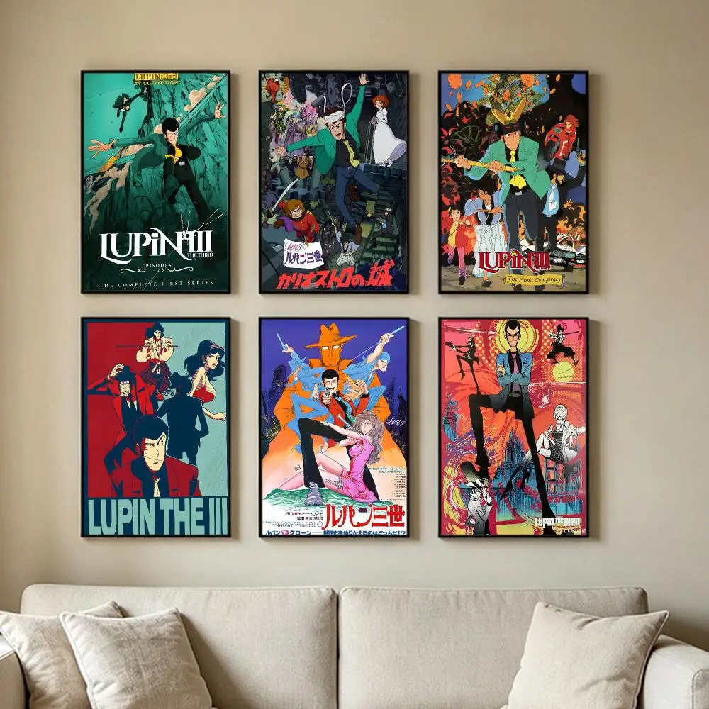 L-Lupin The T-Third Animation Poster Print Art Pictures Home For Living Room And Bedroom Wall Decor Frameless Painting