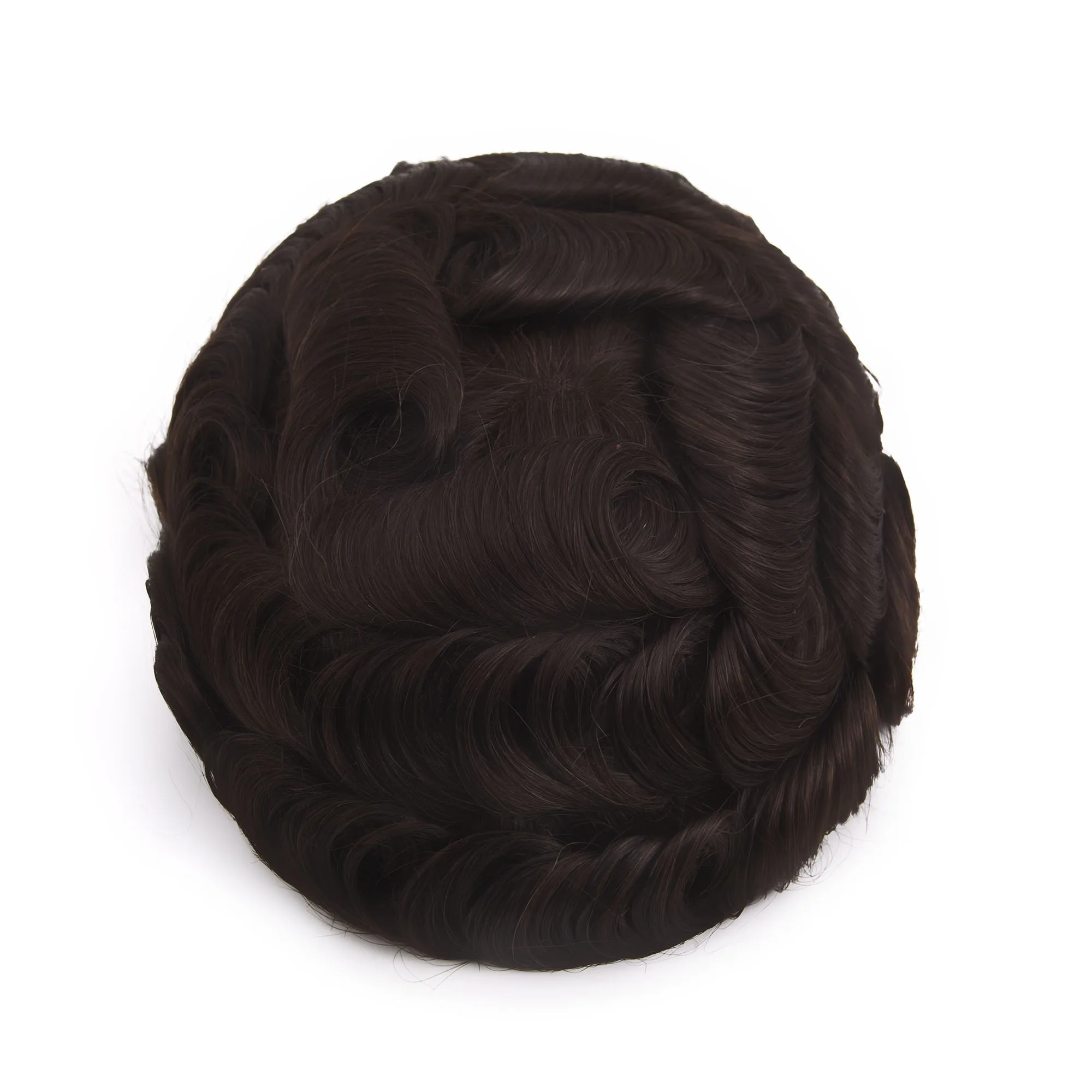 8x10 pouces dentelle avant avec Base de peau mince hommes morceau de cheveux réel HD dentelle toupet cheveux pour hommes Q6 hommes toupet 1B naturel noir