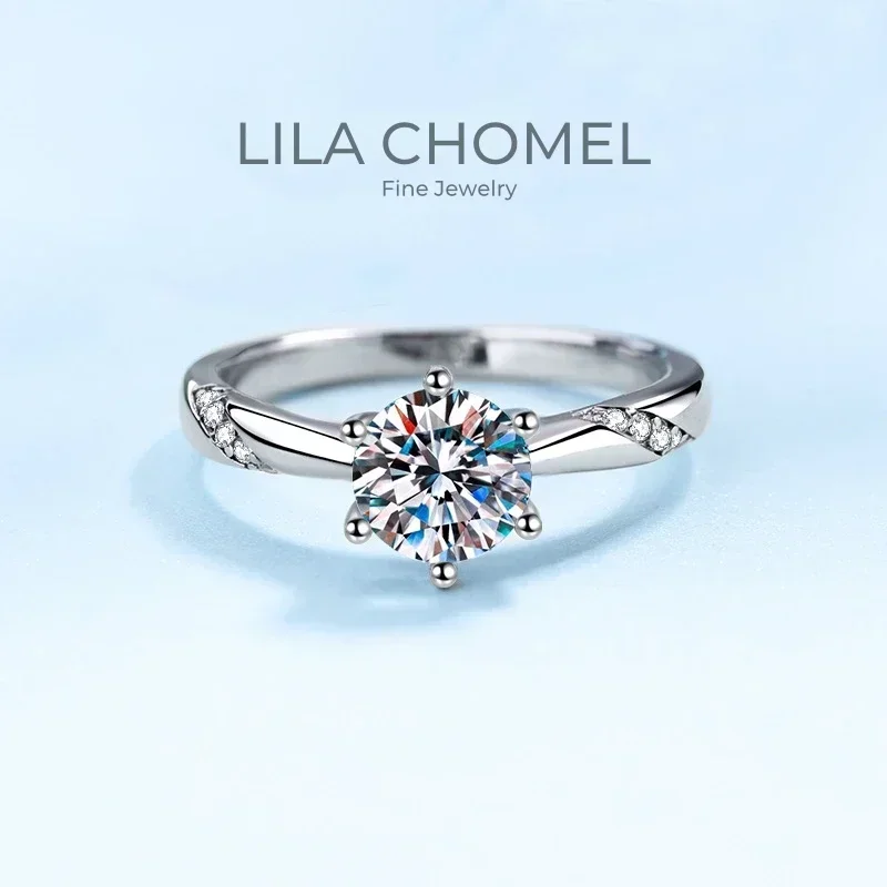 

Women Engagement 18K White Gold Wedding Bands 0.5/1CT Moissanite Diamond Birthday Gift PT950 Platinum Girl Valentine's Day Rings