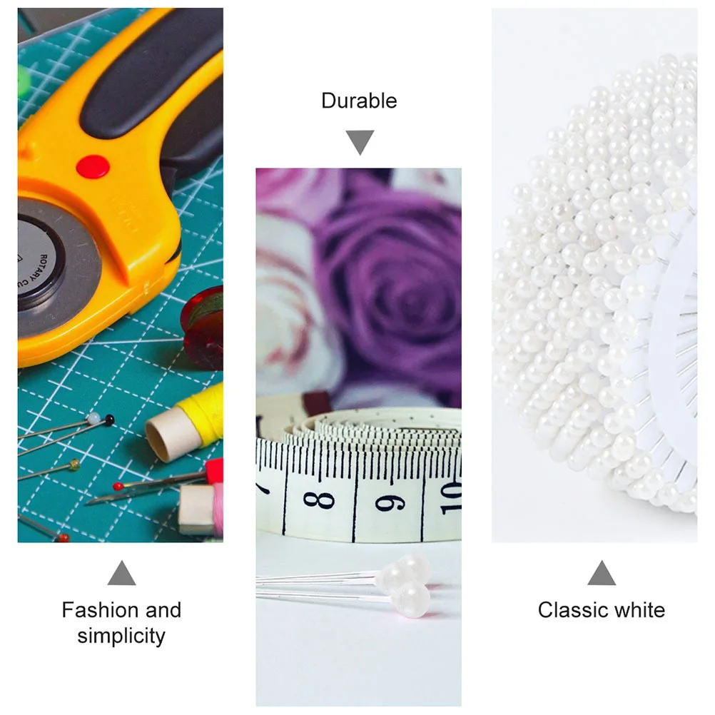 

960Pcs Head Pins Pearl Steel Plastic Round Tip for Sewing Decoration Crafts Wedding Bouquet Corsage Prom Graduation Party