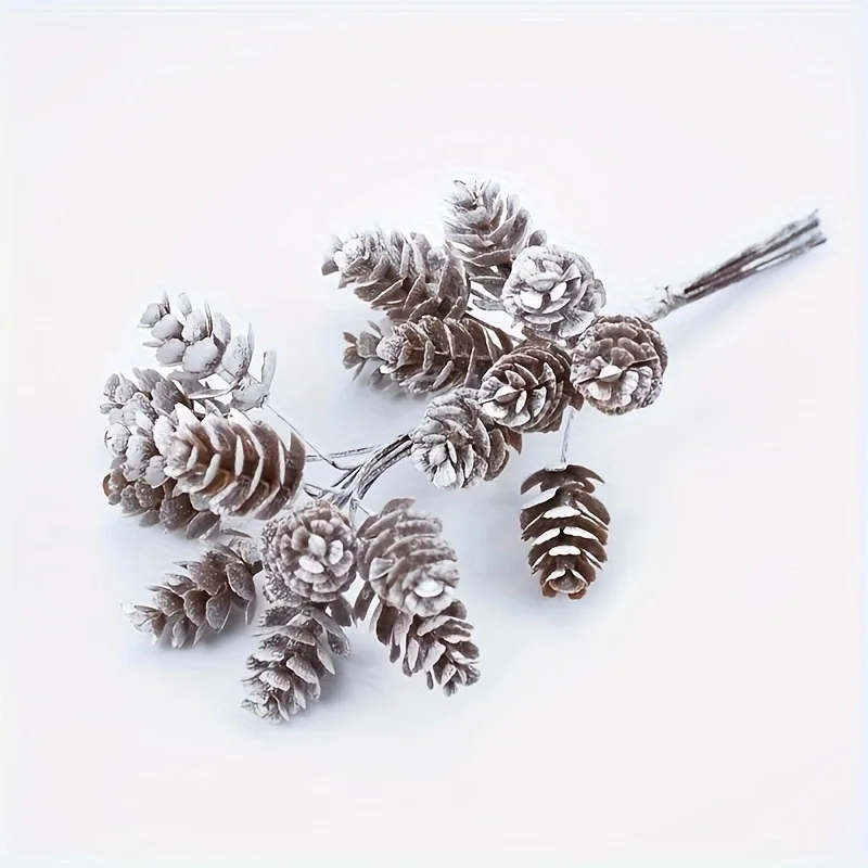 

1Pcs Mini Artificial Plants 6/10Heads Fake Pine Cone Decoration Flowers Wreaths Christmas Home Decor DIY Wedding Decoration