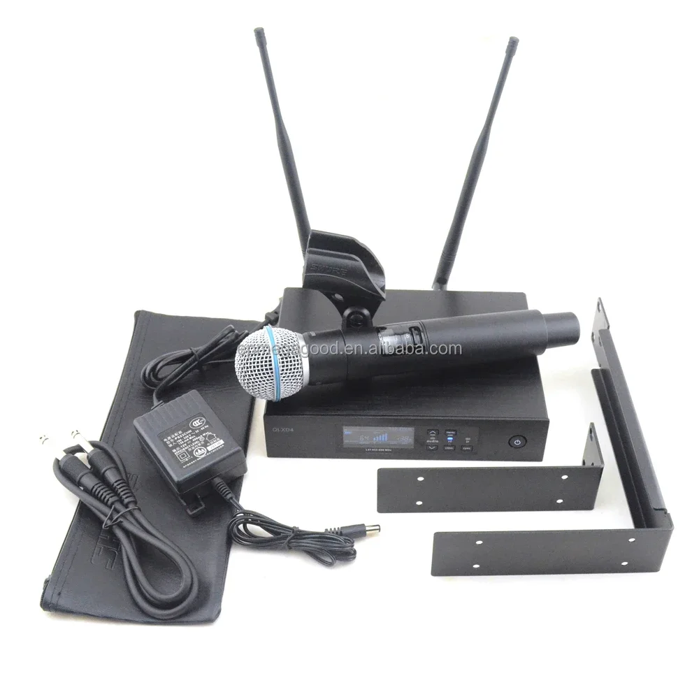 QLXD1 Lavalier وسماعة الرأس QLXD4 أنظمة الميكروفون اللاسلكي UHF تردد قابل للتعديل ميكروفون لاسلكي 626-668 ميجا هرتز