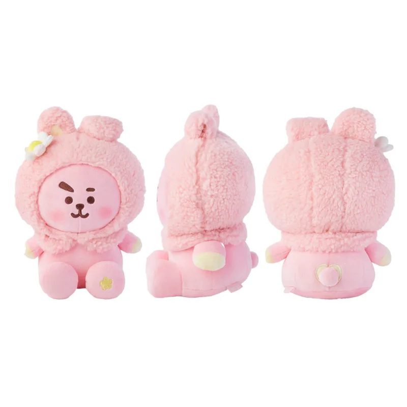 KPOP BT21 Cherry Blossom Series Doll Keychain Cute Cartoon Toy Pendant Backpack Phone Bag Charm Decor Fans Collectible Gift view 4
