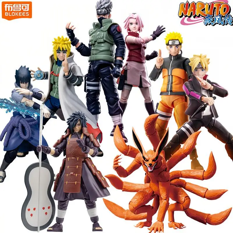 Blokees Naruto Uzumaki Kurama Kakashi Hatake Sakura Haruno Sasuke Uchiha Minato Namikaze Figuras de Acción, Juguetes Coleccionables, Regalo