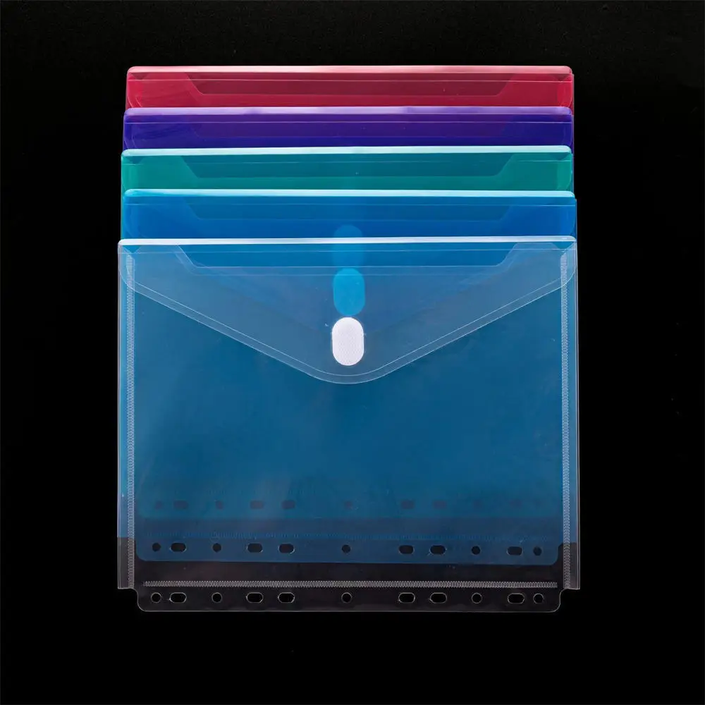 A4 Transparent File Folders 11 Holes Binder Important Confidential Document Banknotes Protector Waterproof Bag Office Supplies