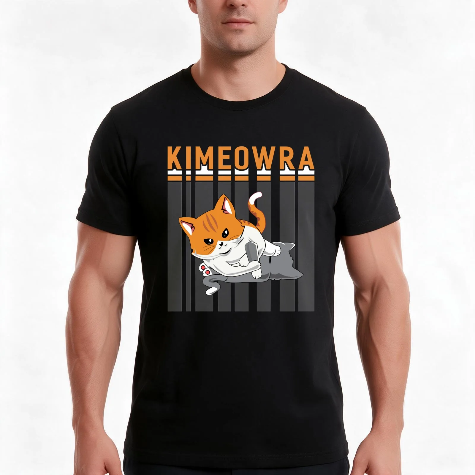 Funny Jiu Jitsu Kimura Kimeowra Cat T-Shirt Summer Casual Cotton Tee Oversized Streetwear Tops Vintage Graphic Print