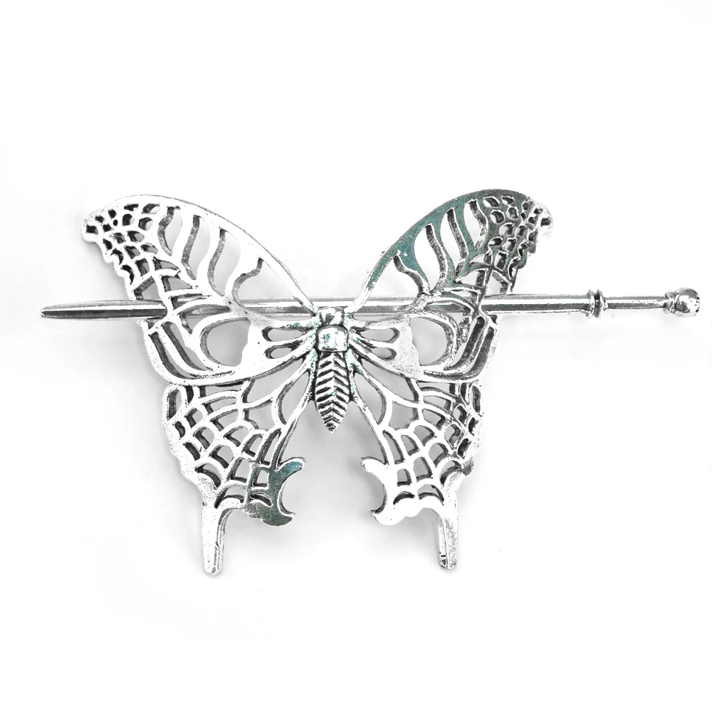 북유럽 바이킹 헤어 액세서리 여자를위한 나비 헤어 스틱 소녀 고딕 티아라 헤어 클립 금속 보석