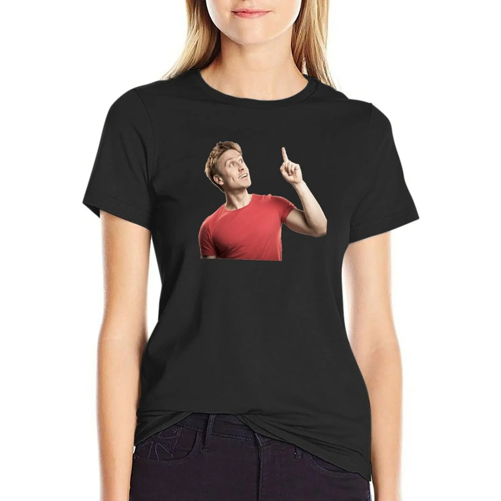 

Russell Howard happily points T-Shirt animal print tees Aesthetic clothing plus sizes clothes for Women