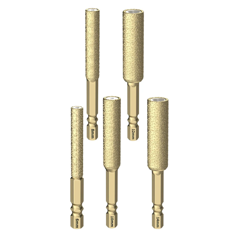 2/3/4/5 pçs broca de diamante haste hexagonal soldada broca de telha seca 6-14mm copo viu buraco abridor ferramentas elétricas acessórios