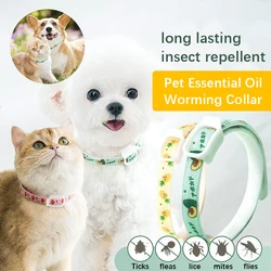 New Dog Deworming Collar Cat Anti Flea Tick Mite Fly External Essential Oil Solid-state Fragrance Lock Long-lasting Protection