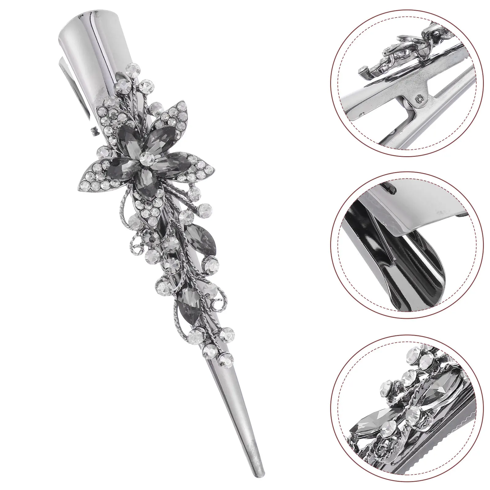 

Retro Horn Metal Hair Clip Rhinestone Decorative Duckbilled Clip for Women Stylish Hair Accessories for Party Celebration Daily