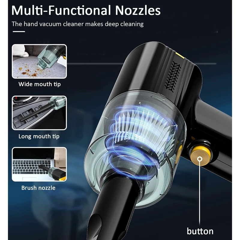 รถขนเครื่องดูดฝุ่นแบบมือจับแบบไร้สายชาร์จไฟได้เครื่องดูดฝุ่นแบบมือจับแบบพกพา8000PA