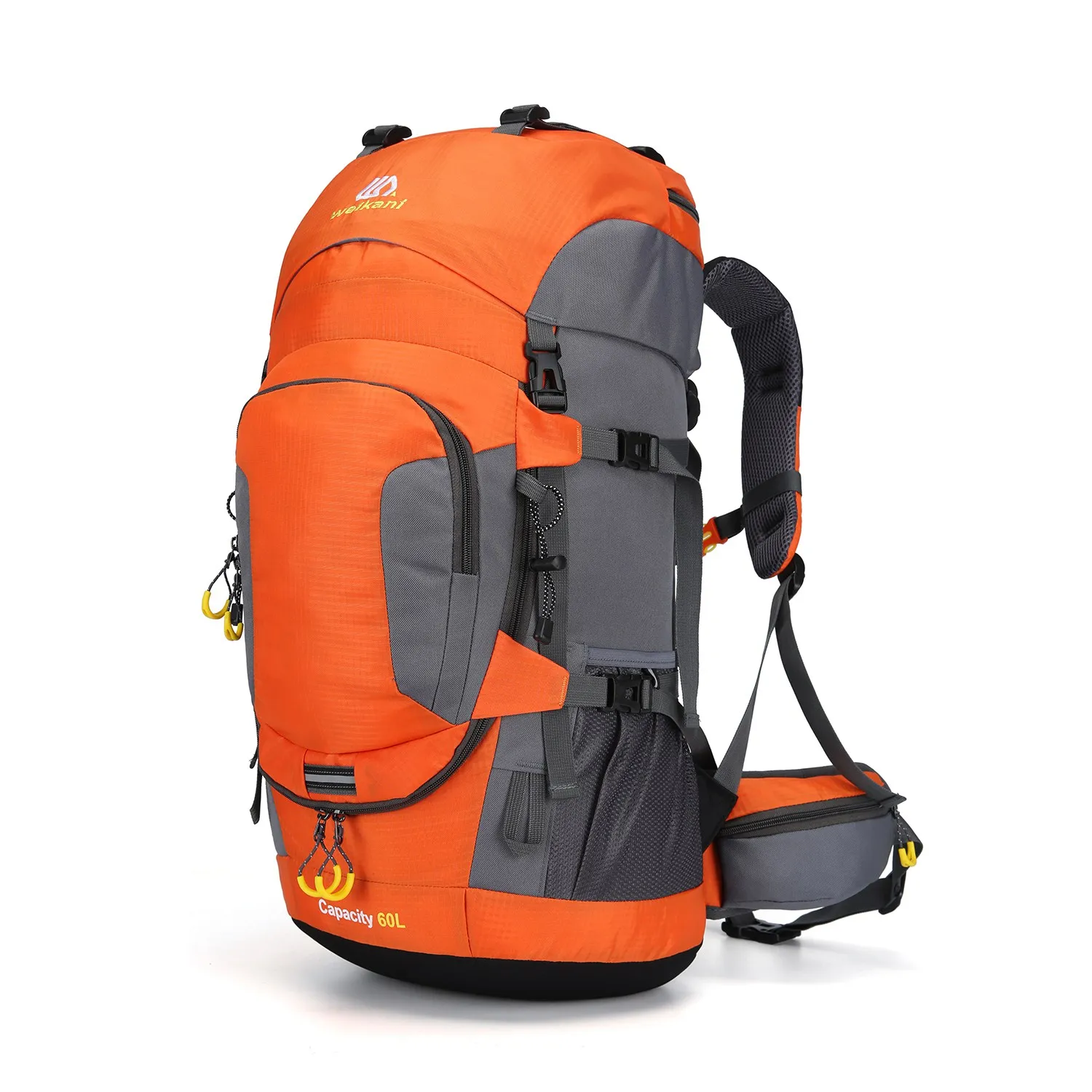 

Outdoor Backpack Camping Bag 60L Men with Light Reflection Waterproof Travel Backpack Man Camping Hiking Bags Orange