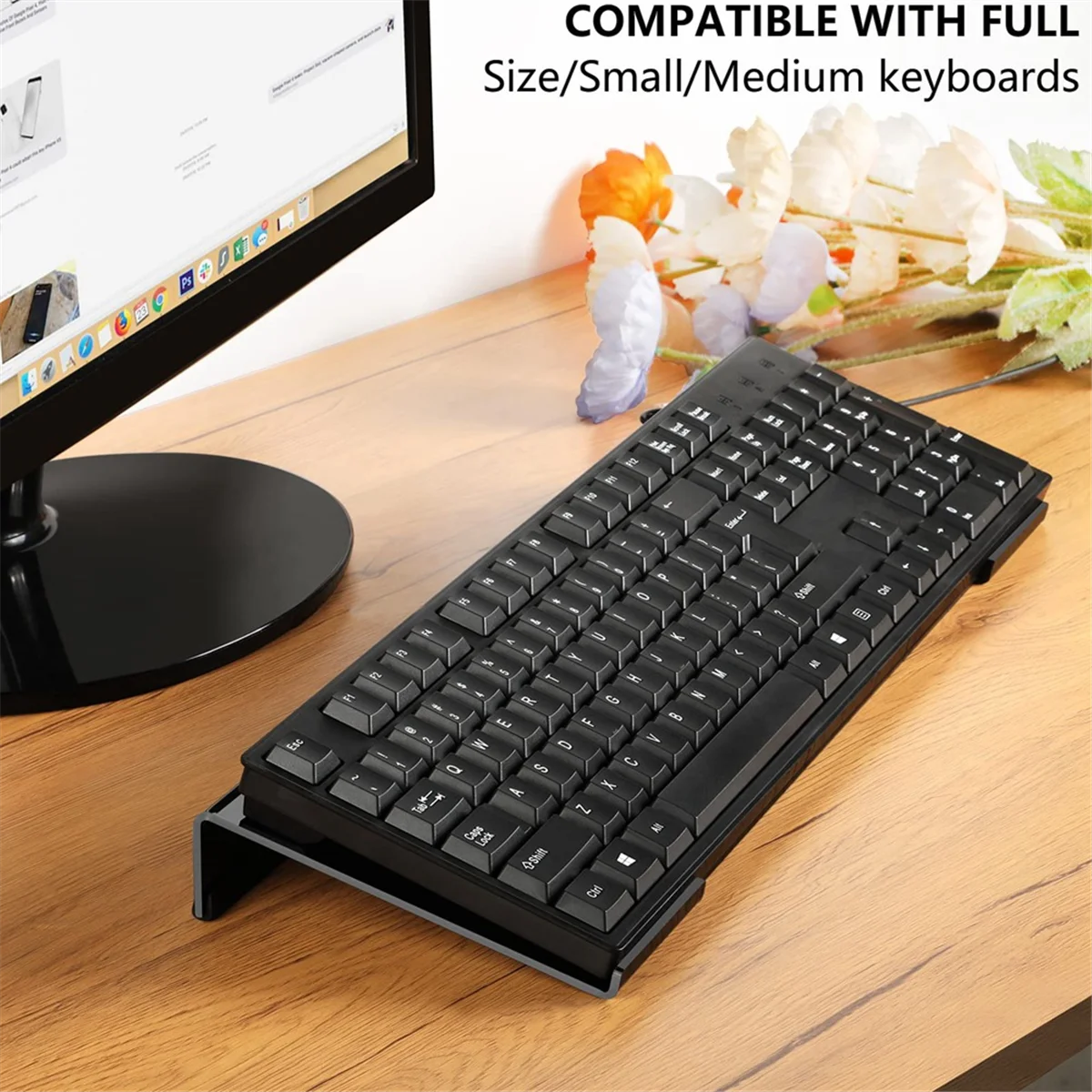 Acrylic Computer Keyboard Stand for Desk, Keyboard Riser Tilt Lift, Keyboard Holder for Desktop, Desk Keyboard Lifter