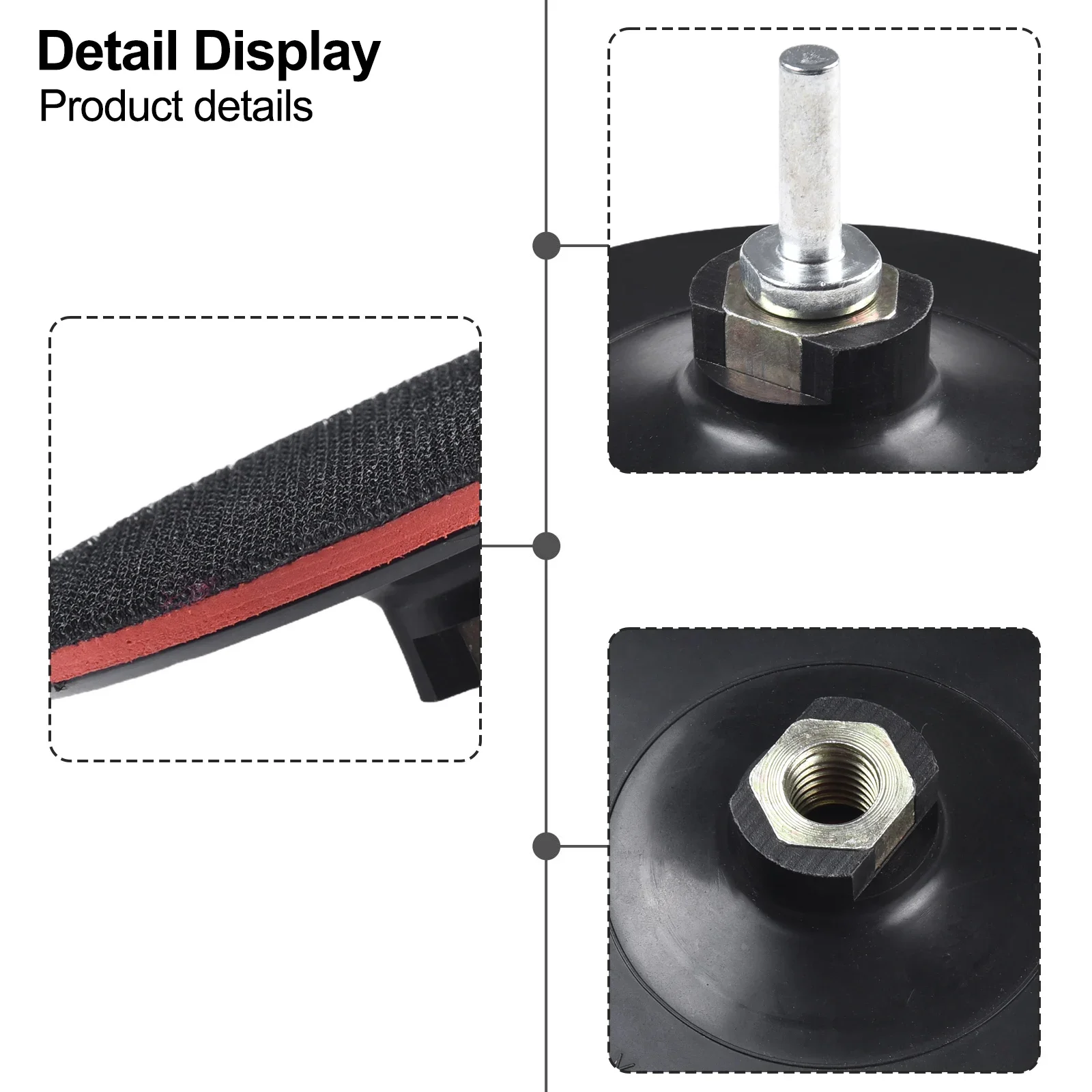 Angle Grinder Sanding Disc Drill Chuck Shank 8mm Hook And Ring Back Pad Max 12500 RPM Plastic/Rubber Remove Rust