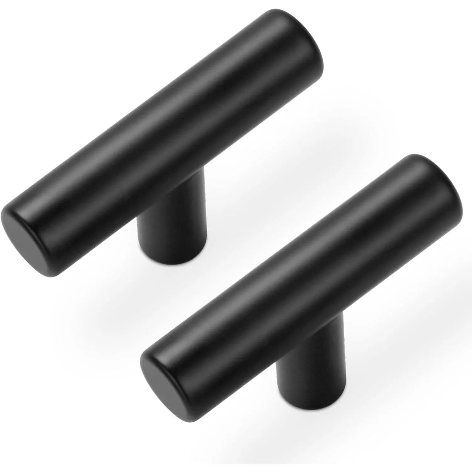 Matte Black T Bar Cabinet Knobs 30Pack Stainless Steel Single Hole Drawer Knobs for Kitchen Bathroom Cupboard Dresser Hardware