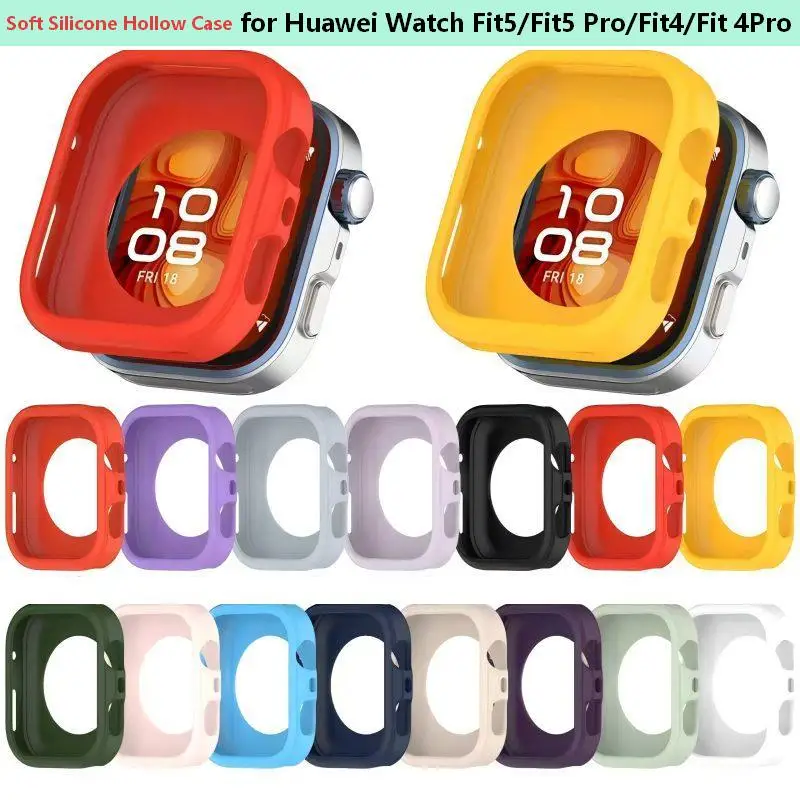 Soft Silicone Hollow Case for Huawei Watch Fit5 5Pro Smart Watch Bumper Protector for Huawei Watch Fit4 4Pro Shell Accessoies