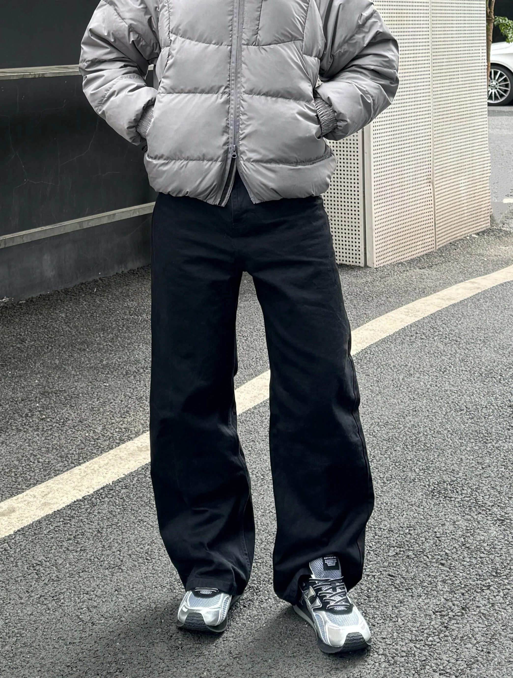 

American Sle Waed Bla Jeans Men's Straight Loose Casual Pants Commute Basic Model Water Waed Youth ular Jeans