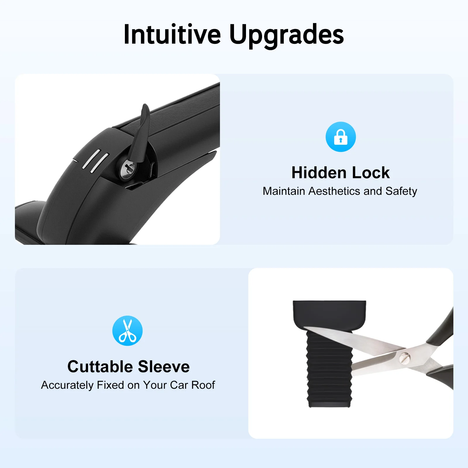 

Universal Car Roof Rack Bars 100cm/39.4in Aluminum Lockable Cross Bars with 165lbs Static Load for 4/5 Door Cars Black