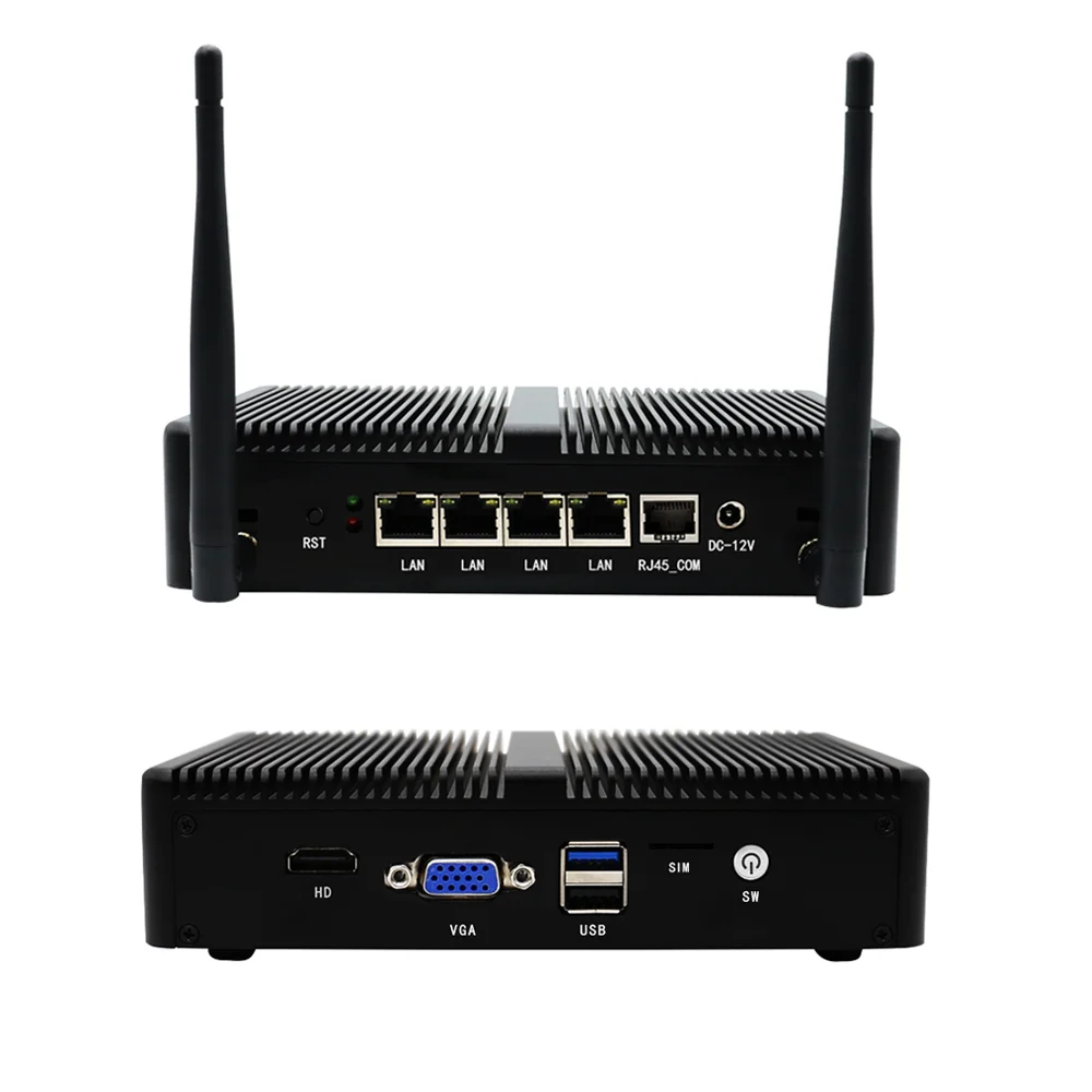 

Celeron J1900 Fanless Mini Firewall PC 4x i226 2.5G Lan Home Office Enterprise Soft Router Pfsense Gateway VPN 8GB RAM 128G SSD