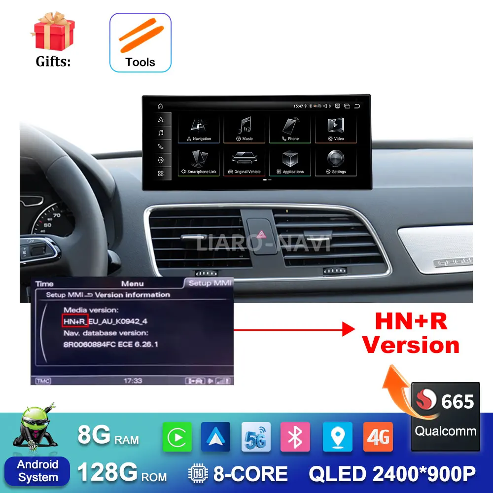 Draadloze Carplay 4G Android 16 voor Audi Q3 2013 - 2018 GPS Navigatie Auto Video Multimedia Speler WiFi BT DSP Stereo Auto Gereedschap