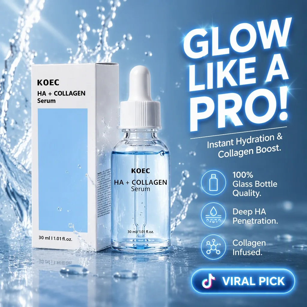 Hyaluronic Acid Collagen Face Serum 30ml Hydrating Firming Anti-Aging Moisturizing Skin Care Gift Box Eco-Friendly