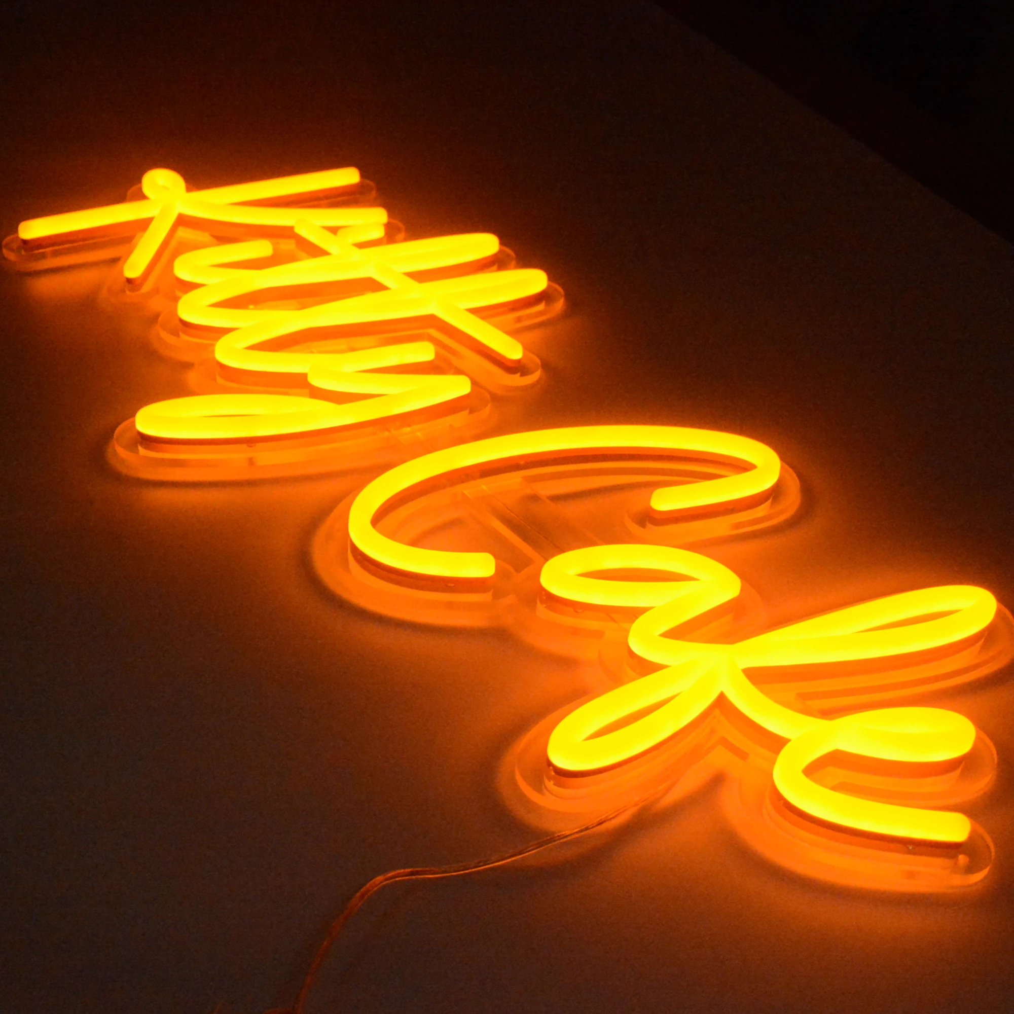 Custom commercial illuminated neon signs face and side lighting indoor and outdoor décor café shop