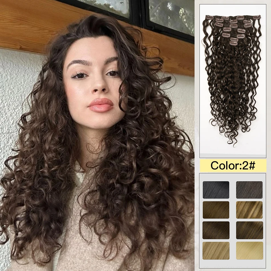 

Заколка для наращивания человеческих волос Water Wave, бразильские 100% человеческие волосы Remy, 10 шт., заколки для наращивания волос для женщин, заколки на всю голову