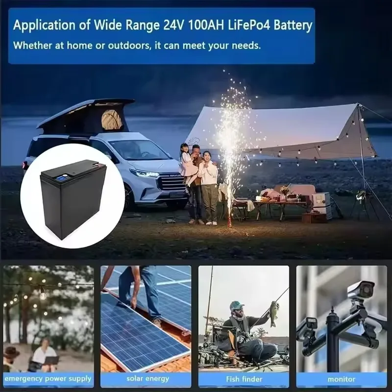 24V 32700 100AH LiFePO4 Battery Is Integrated with BMS 100A for RV Solar External Rechargeable Network Lithium Iron Phosphate