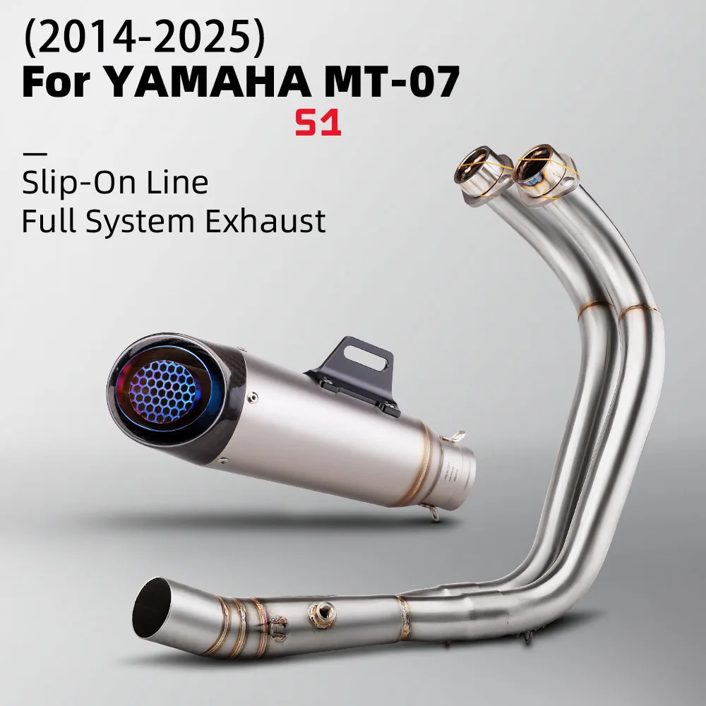 

MT07 Exhausts For Yamaha FZ07 XSR700 R7 2014-2026 Motorcycle Exhaust System Street Bike Escape Kit Headers Tube Muffler