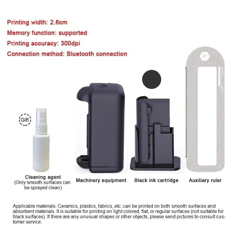 printlnd handheld logo printer, small coding machine, plastic bags, clothes, paper boxes, ceramic patterns