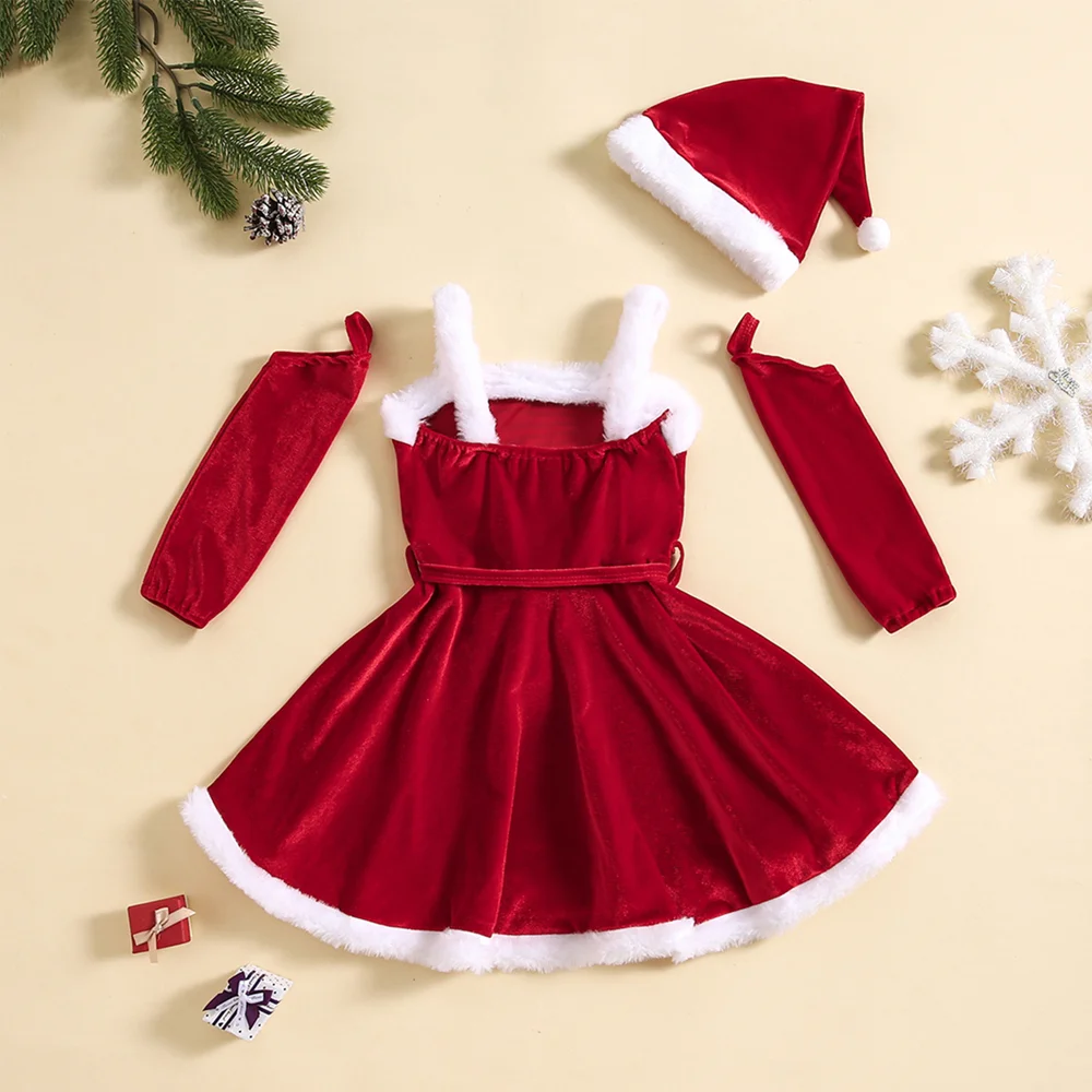 فساتين أنيقة للفتيات فساتين أميرات سانتا كلوز للحفلات الليلية وأعياد الميلاد وعيد الميلاد للأطفال هدايا حفلة عيد الميلاد #2