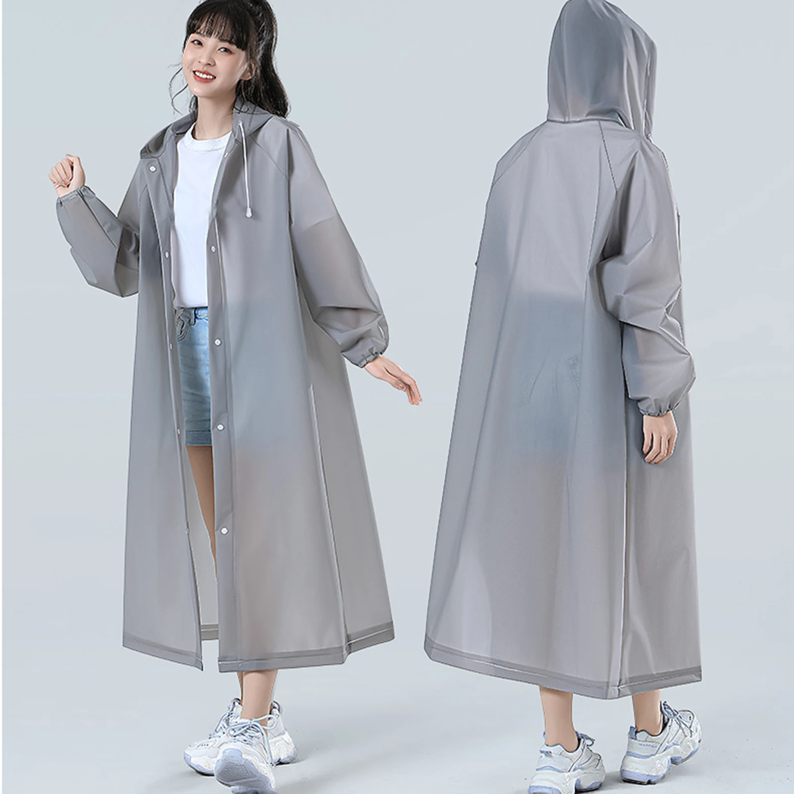 Frauen Männer wieder verwendbarer Regenmantel mit Kapuze wasserdicht Eva Poncho Cape Kapuze Regenmantel für Reisen Angeln Fahrrad Wandern