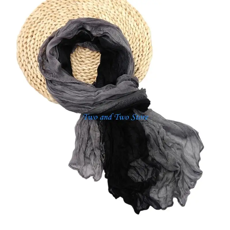 

HX6F Stylish Pleated Scarf Soft Wrinkle Texture Unisex Neck Accessory For Cold Weather Casual Formal Occasion Dressingup
