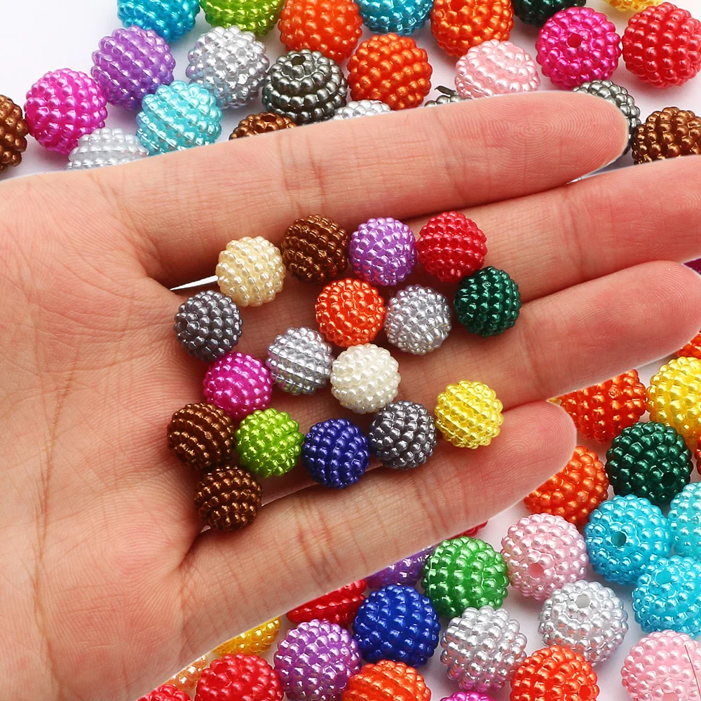 Round Balls Acrylic Beads 10mm Colorful Bayberry Beads For Jewelry Making Diy Beads Necklace Bracelet Women Earrings Accessories