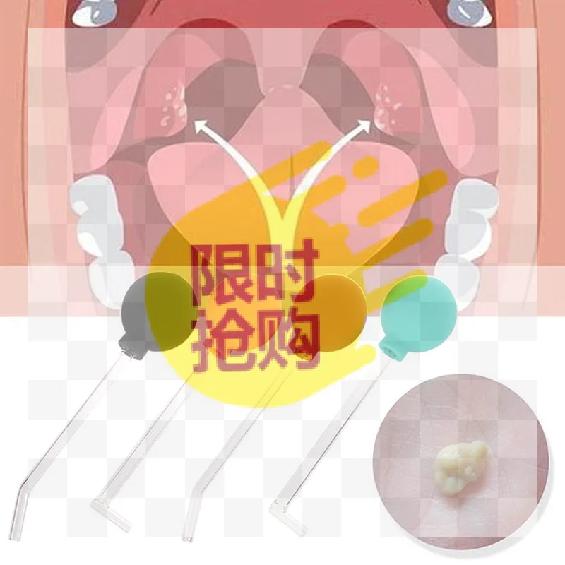 【HBA】Tonsil Stone Remover Kit With Soft Pink Silicone Suction Bulb Stainless Steel Dental Mirror For Home Daily Oral Care